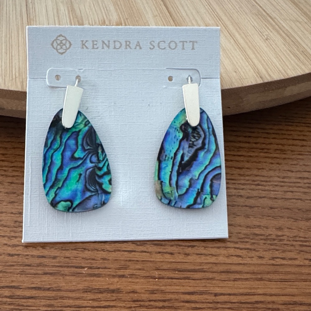 Kendra Scott Iridescent Blue and Green Earrings